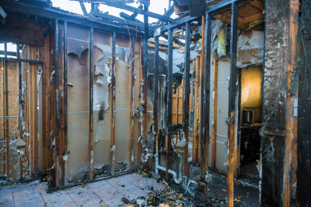 Professional Fire Damage Repair technician working in Rice, TX